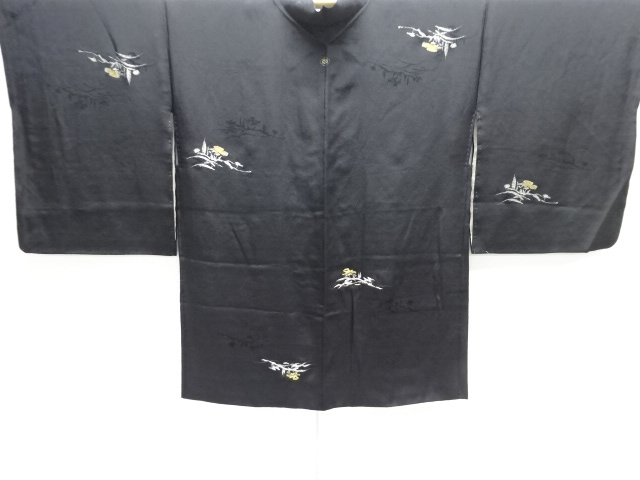 JAPANESE ANTIQUE HAORI / TAISHO ROMAN STYLE / WOVEN ABSTRACT TREES